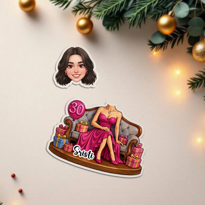 Personalized Birthday Queen Bobblehead Caricature with Battery Powered Moving Head Feature Keepsake Tabletop Decor for Home & Office Birthday, Sister, or Best Friend